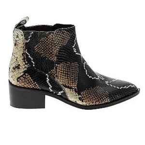 Snakeskin print booties